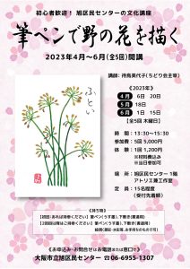 筆ペンで野の花を描く！